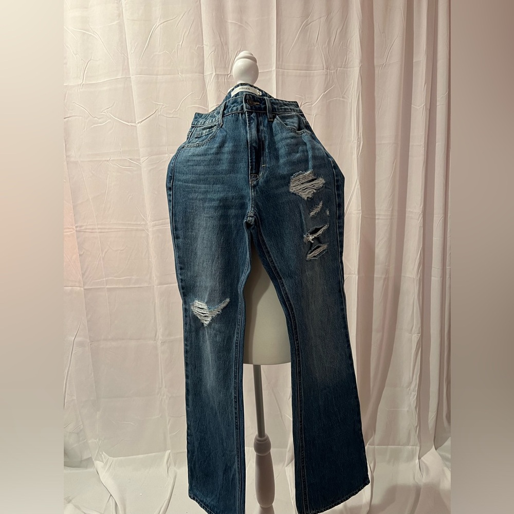 bell bottom ripped jeans